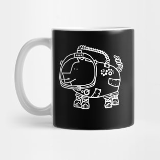 White Line Space Pilot Pig Mug